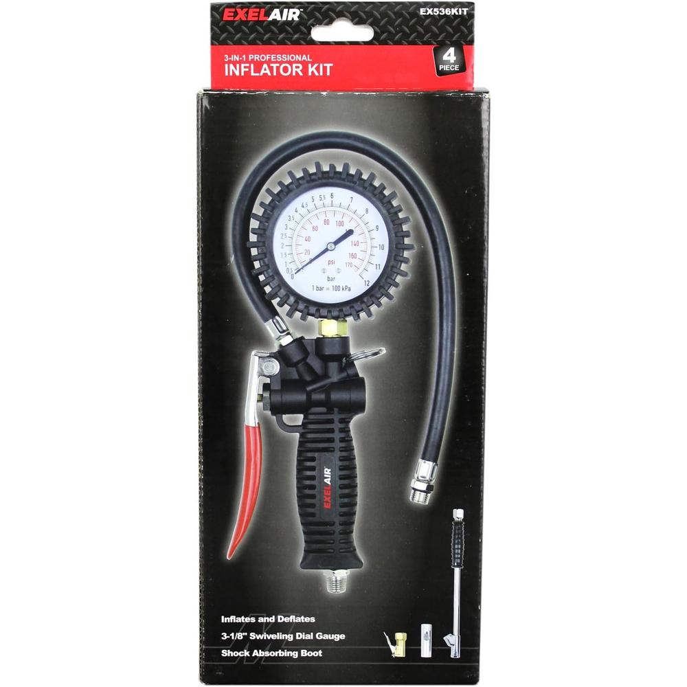 Milton Industries EX536KIT 3-In-1 Professional Inflator Kit
