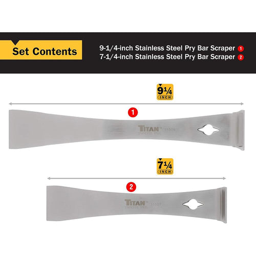 Titan Tools 17005 2 Pc. Stainless Steel Pry Bar/Scraper Set