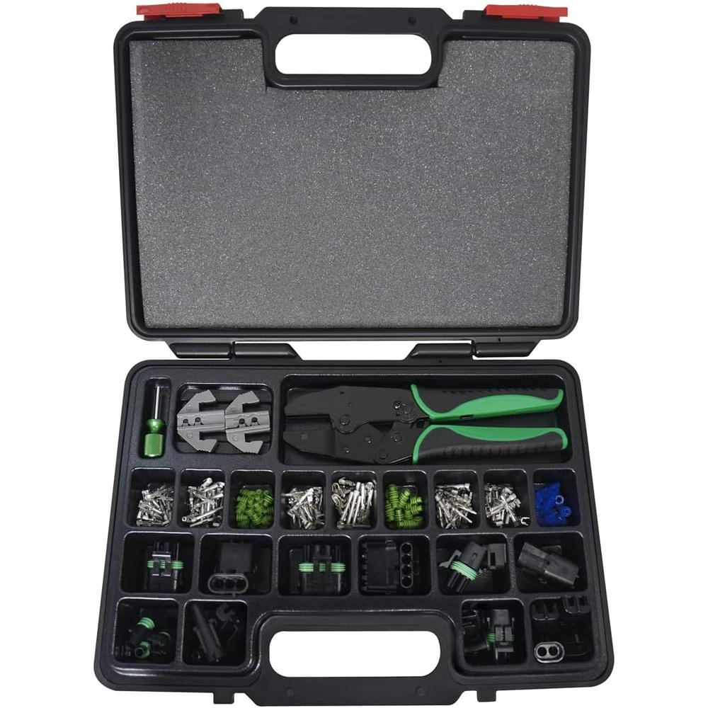 Astro Pneumatic 9478 220-Piece Weather Pack Interchangeable Ratcheting Crimping Tool & Accessory Set