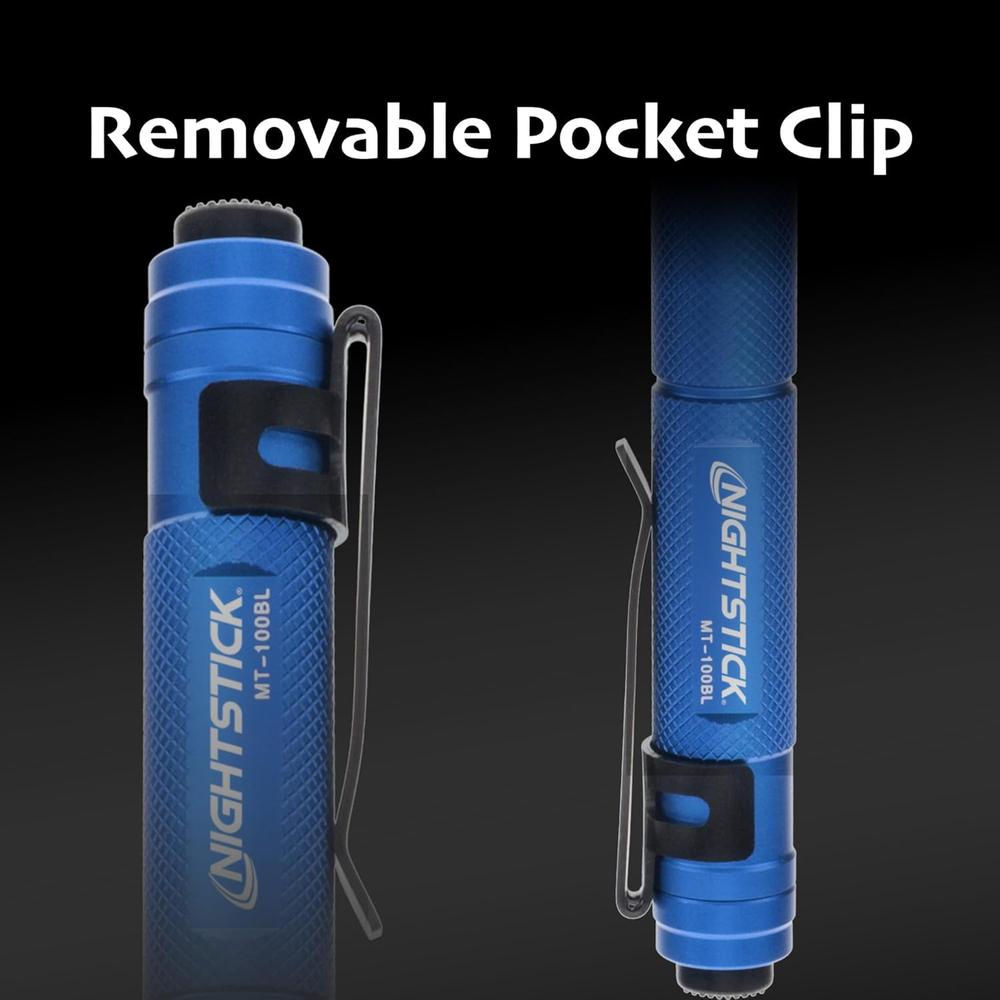 Bayco Nightstick MT-100BL Mini-TAC Metal LED Flashlight - 2 AAA, 5.4 in (137 mm), Blue