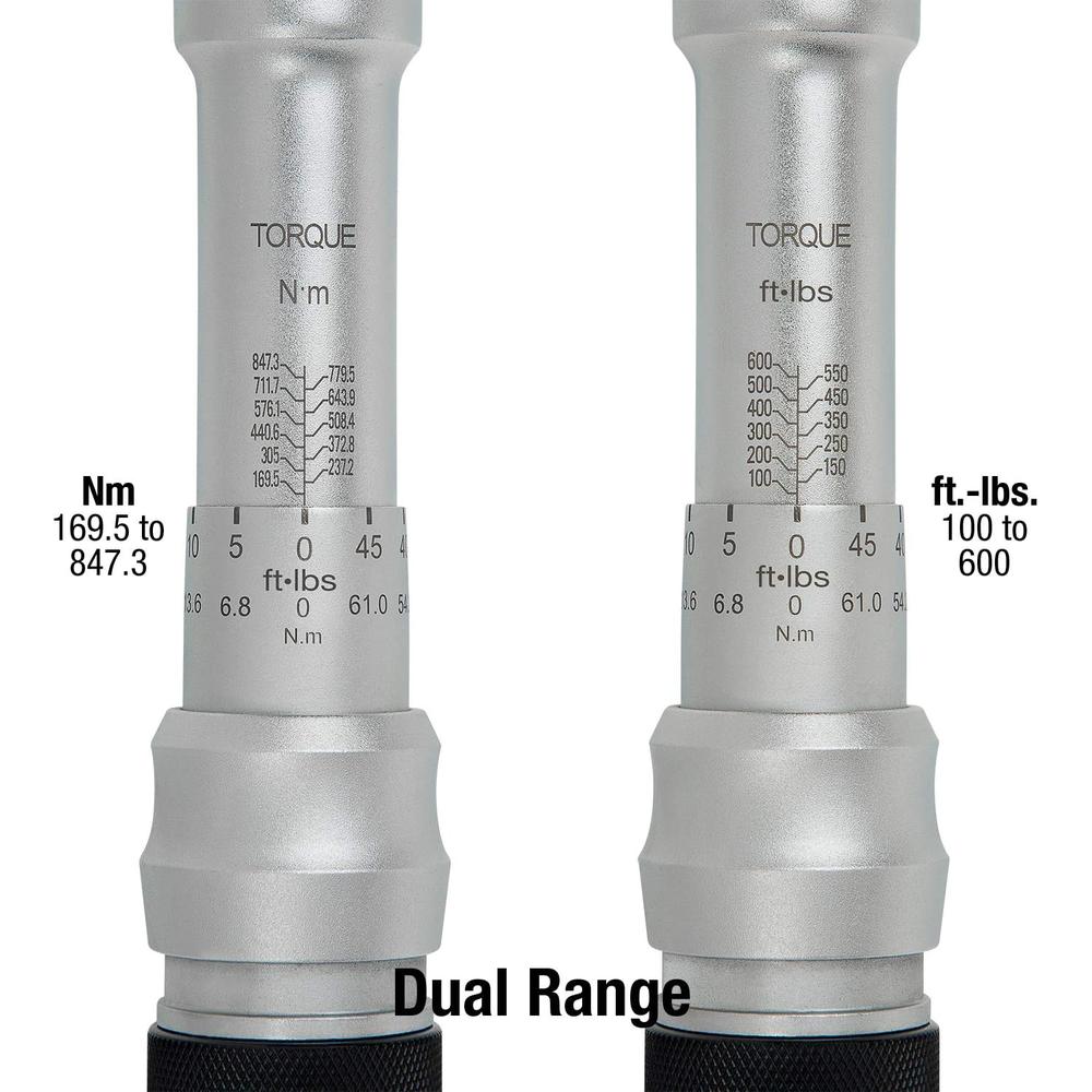 Sunex Tools 40600 3/4" DRIVE TORQUE WRENCH, 110-600 FT-LB, 48 TOOTH, INCLUDES HARD CASE