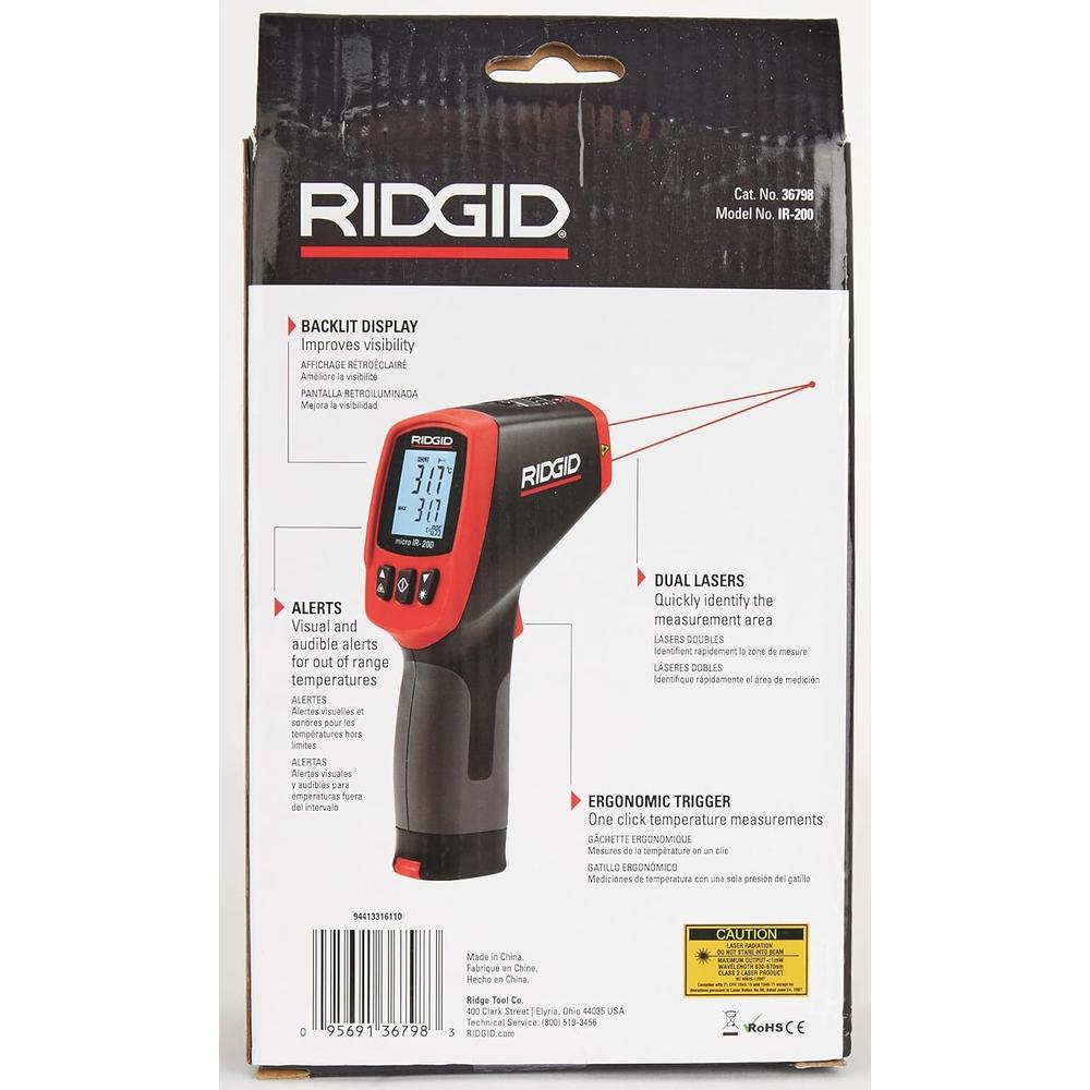 Ridgid 36798 THERMOMÈTRE, MICRO IR-200