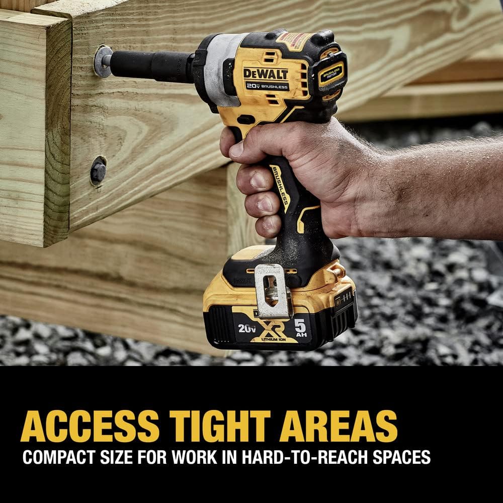 DEWALT DCF911P2 Clé à chocs sans fil 20 V MAX* 1/2 po avec kit d'enclume à anneau de porc