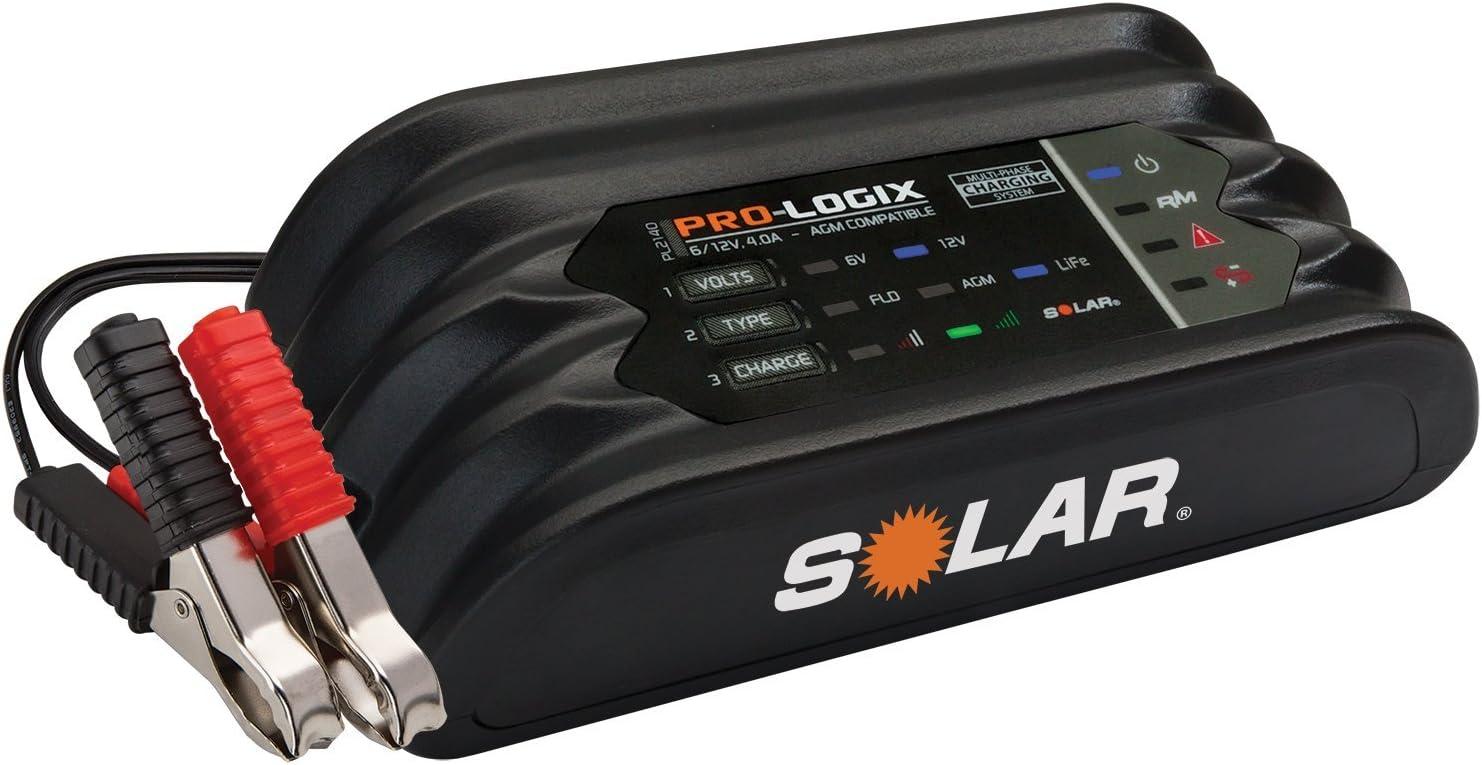 Clore Automotive PL2140 Solar 6/12 Volt 4.0 Amp PRO-LOGIX Battery Maintainer