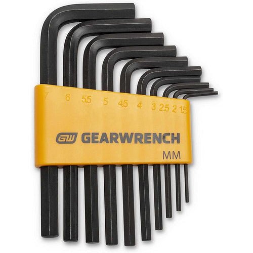 GearWrench 83501 Jeu de 10 clés hexagonales métriques à bras court
