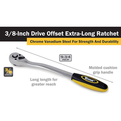 Titan Tools 12045 CLIQUET EXTRA LONG À DÉGAGEMENT RAPIDE 3/8"