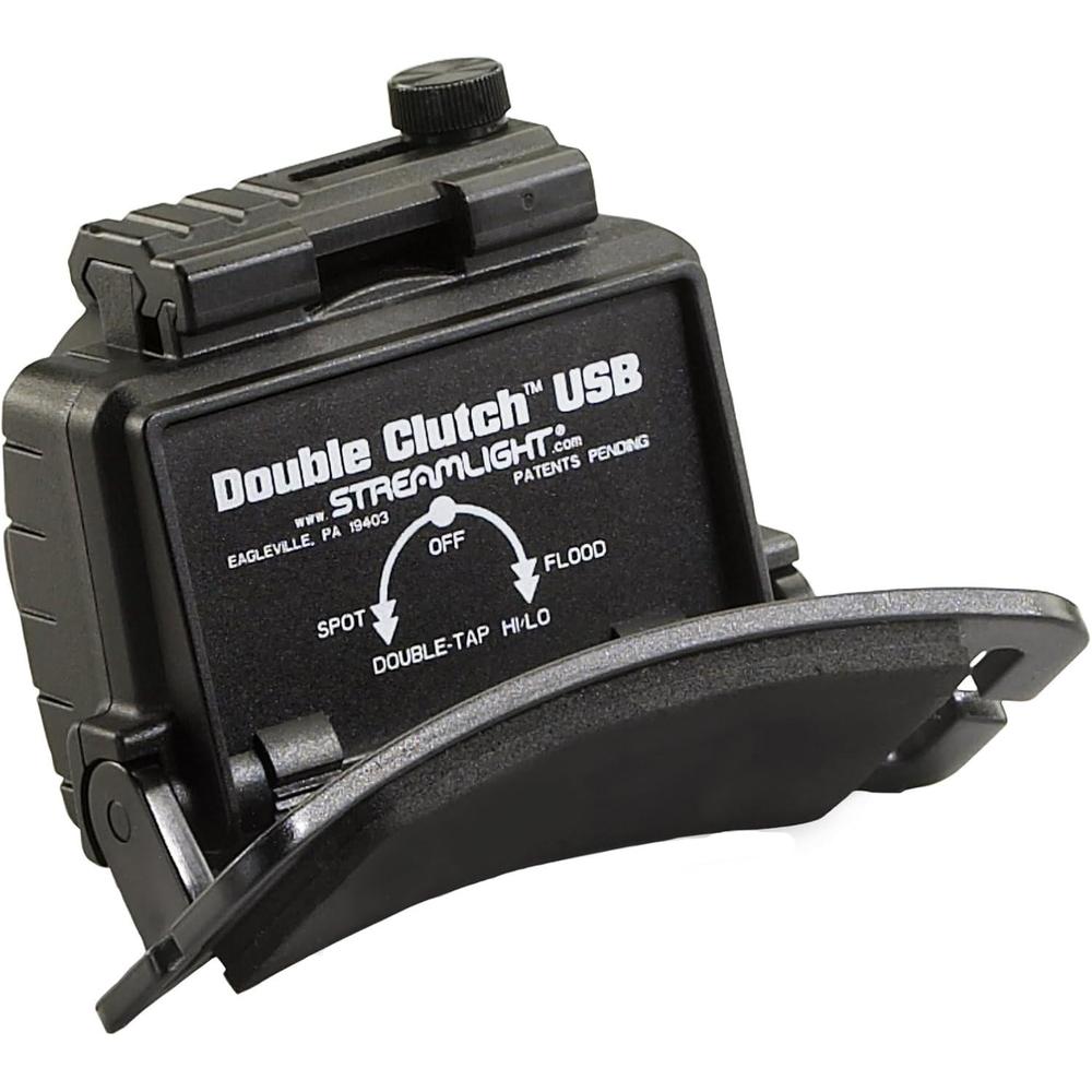 Streamlight 61603 Double Clutch USB Rechargeable Headlamp, 120VAC, Black - 125 Lumens
