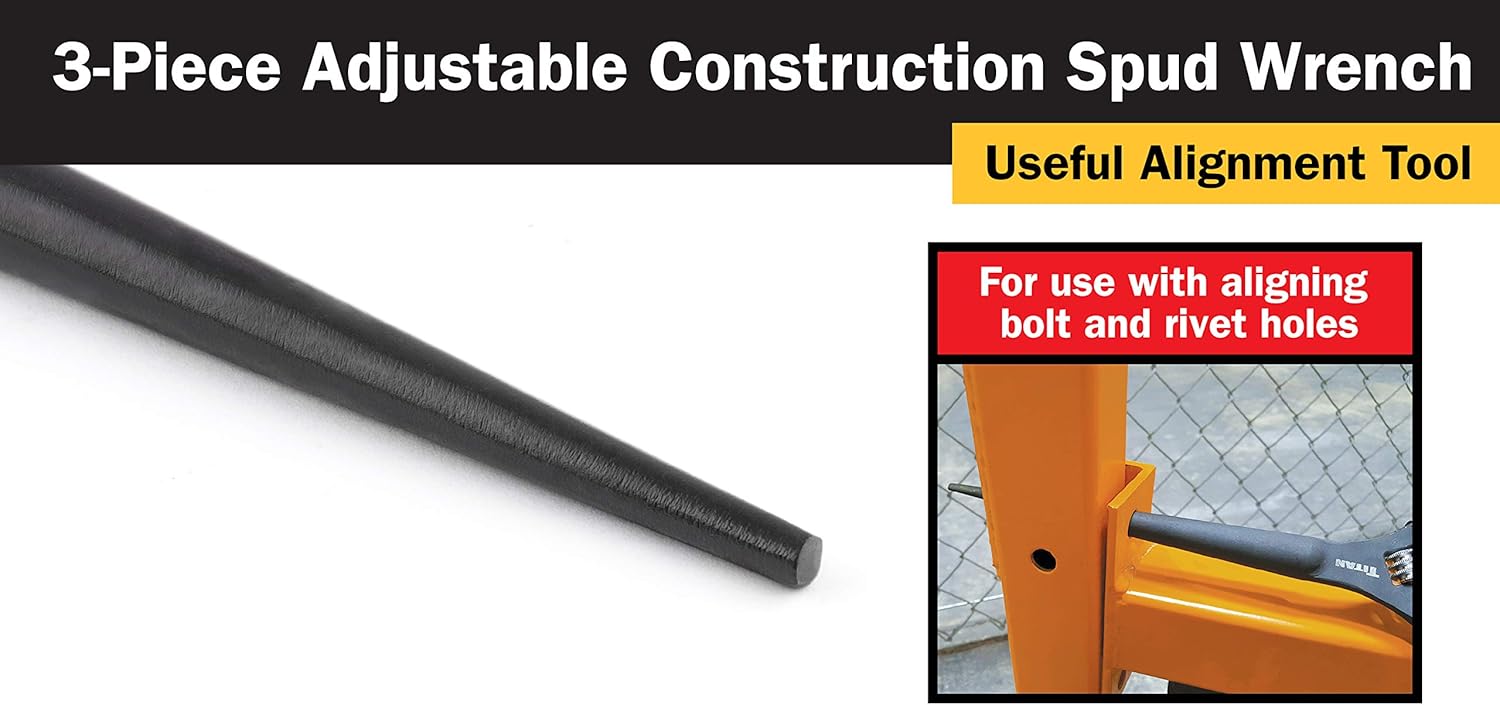 Titan Tools 223 3-pc Adjustable Construction Wrench Set, 10"/12"/16" Long, 1-1/8", 1-5/6", 1-1/2" Openings