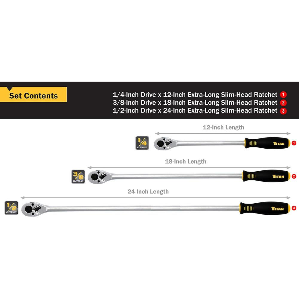 Titan Tools 11360 ENSEMBLE DE CLIQUETS XL À PROFIL BAS 3PC