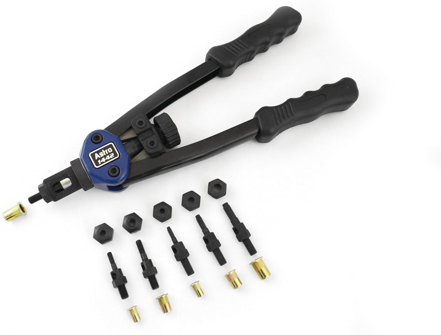 Astro Pneumatic Tool 1442 13" Hand Rivet Nut Setter Kit - Metric & SAE W/ 60pc Rivnuts