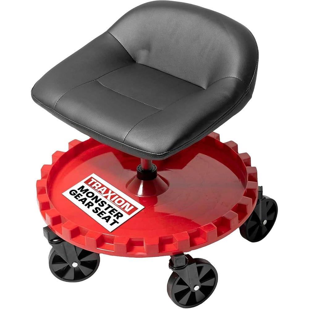 Traxion 2-230 Monster Seat II Mobile Rolling Gear Seat W/All-Terrain 5" Casters