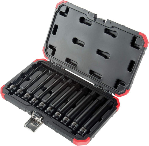 Sunex 2639L 10 Piece 1/2" Drive Metric Impact Hex Driver Set