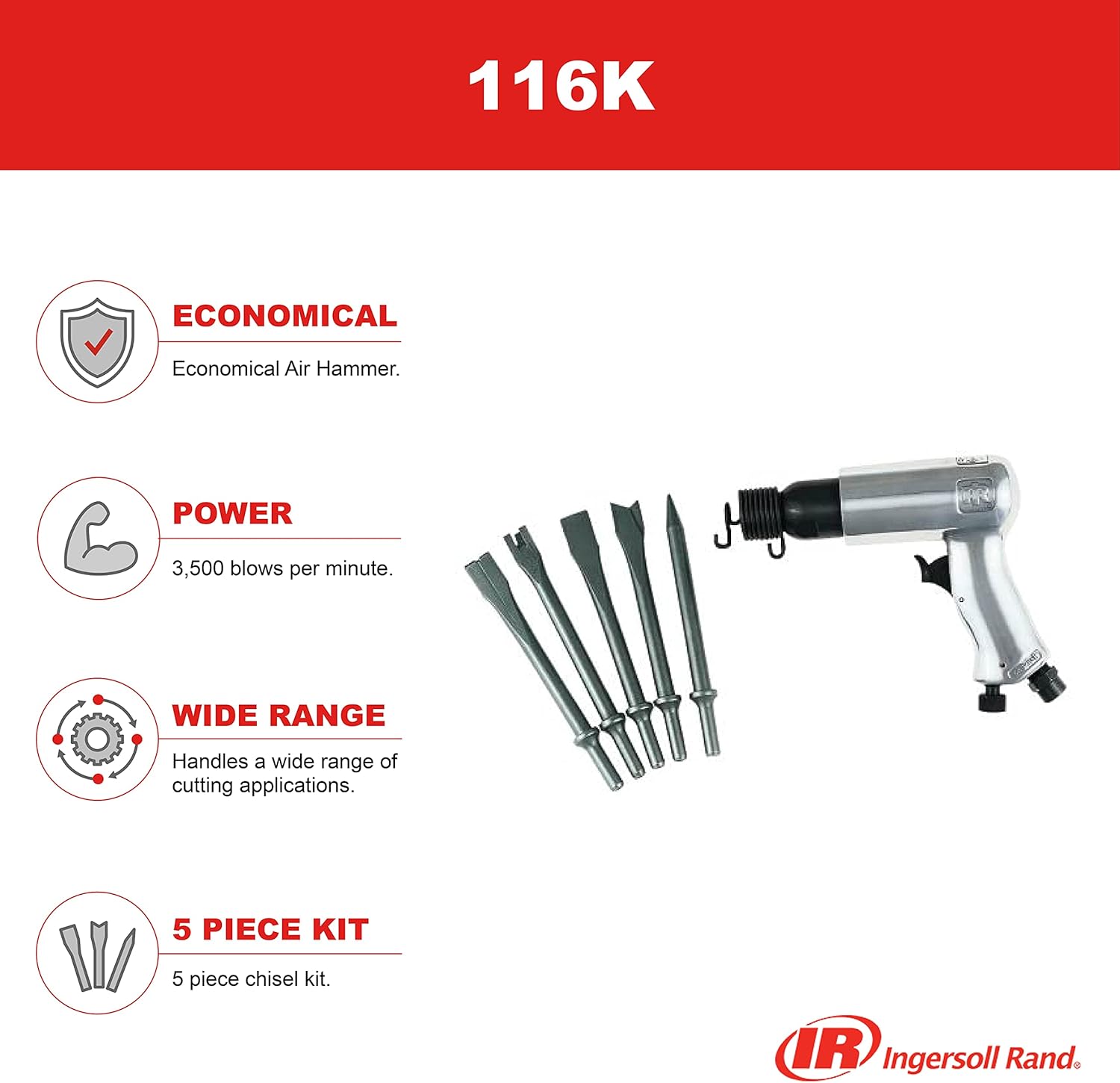 KIT DE MARTEAU À AIR Ingersoll Rand 116K - SUPPORT.