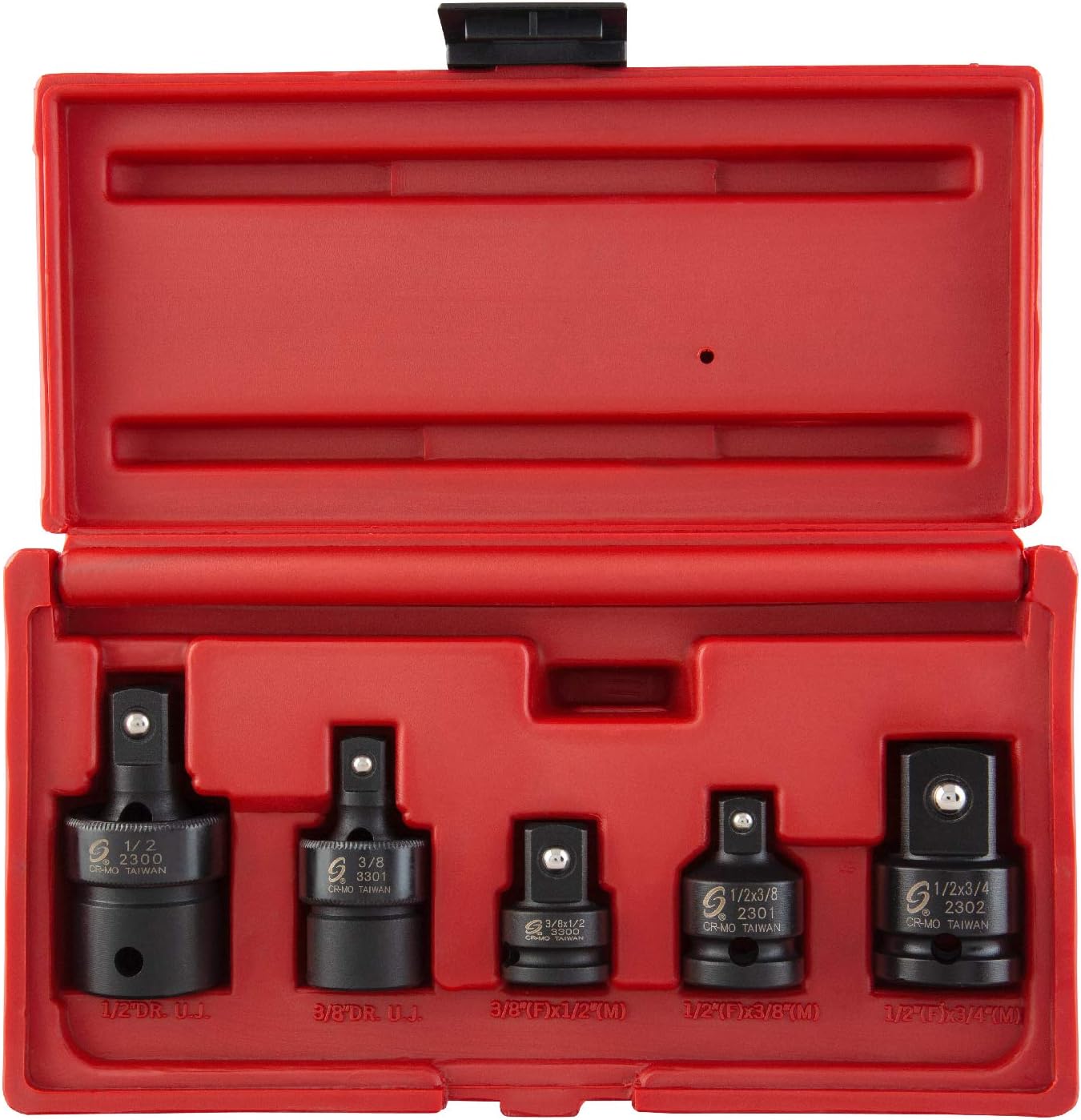 Sunex Tools 3305 International 3305 5 Pc. 3/8" & 1/2" Dr. Adapter and Universal Joint Impact Set