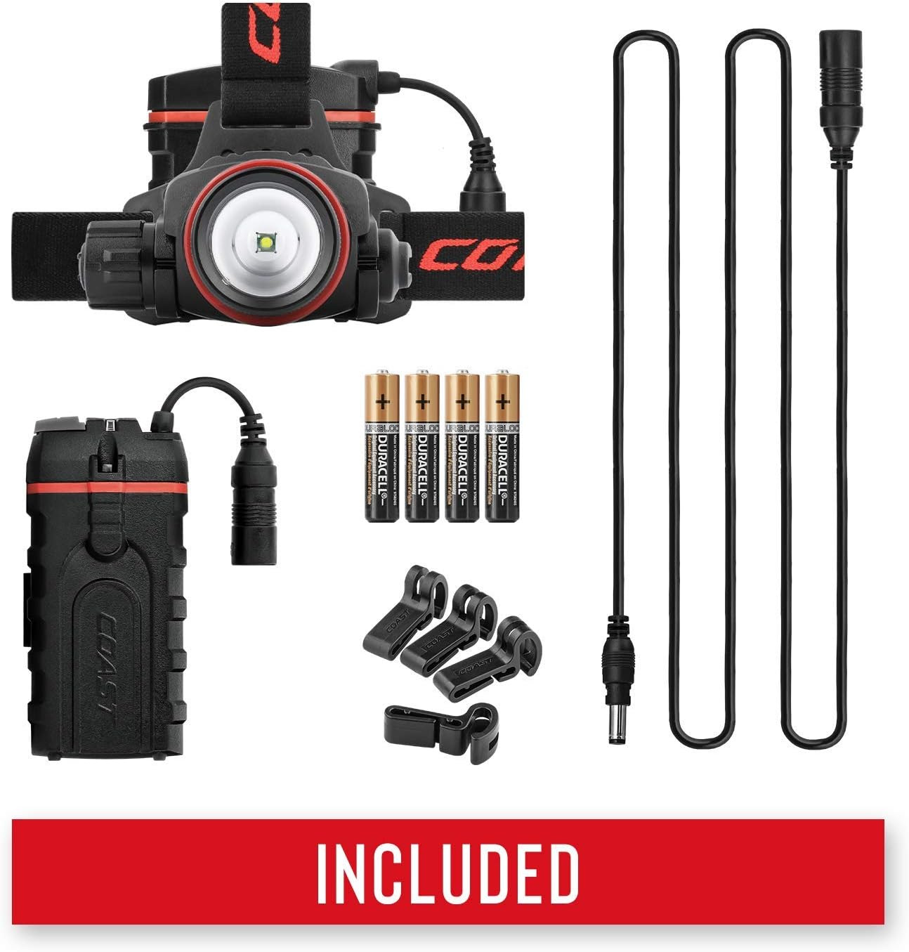 Coast 21343 HL8R Lampe frontale LED rechargeable à focalisation pure 800 lm, noire