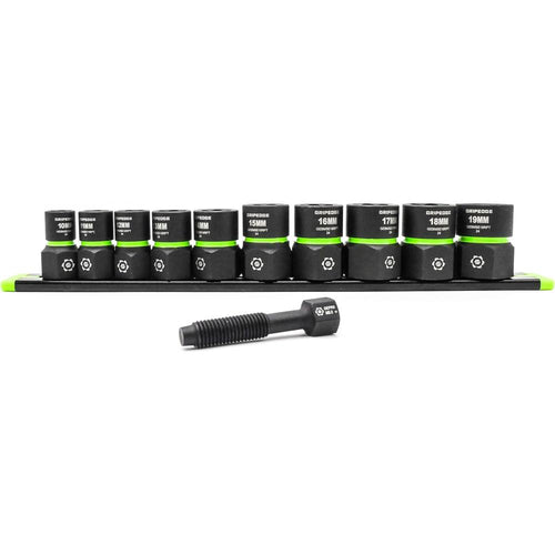 GripEdge GE10BMSESRPT 10pc 3/8" Drive Metric RPT Socket Extractor Set, 10mm-19mm