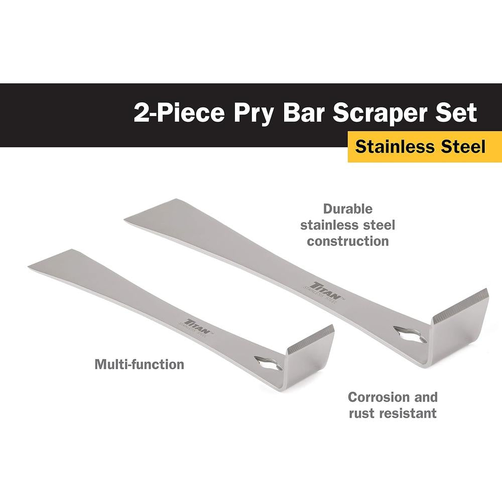 Titan Tools 17005 2 Pc. Stainless Steel Pry Bar/Scraper Set
