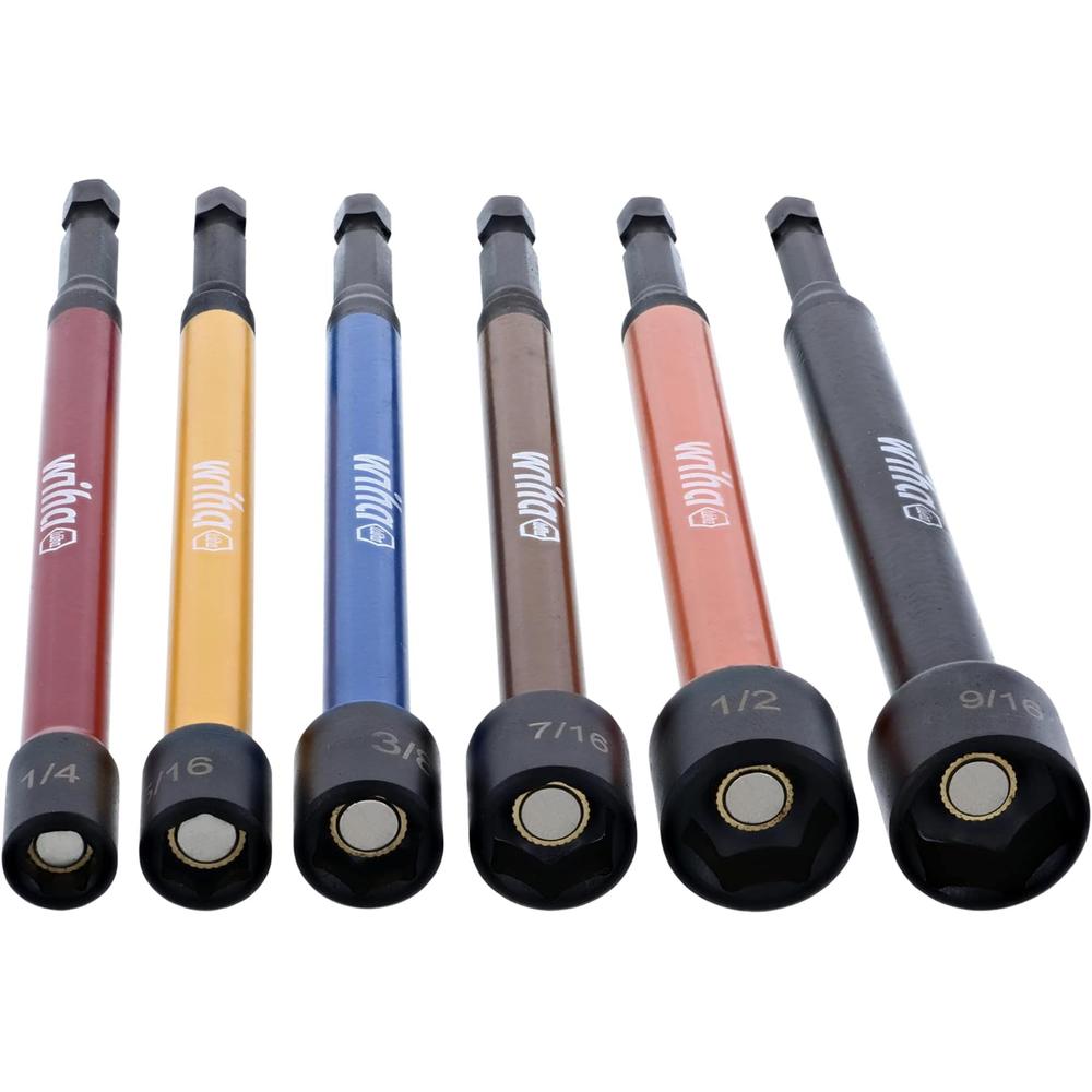 Wiha Tools 70486 Jeu de 6 pièces de réglage d'écrous magnétiques à code couleur