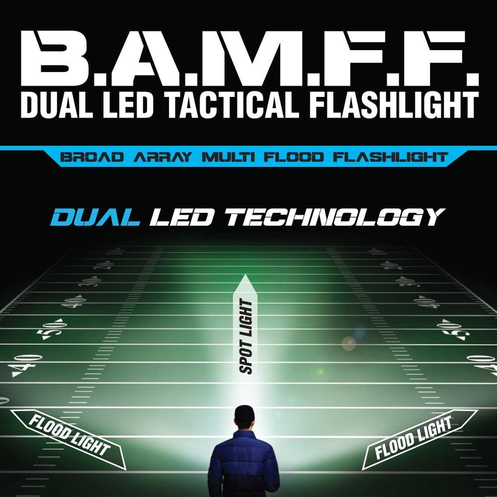 STKR 00339 B.A.M.F.F.™ 400 lm Black Tactical Dual-LED Flashlight