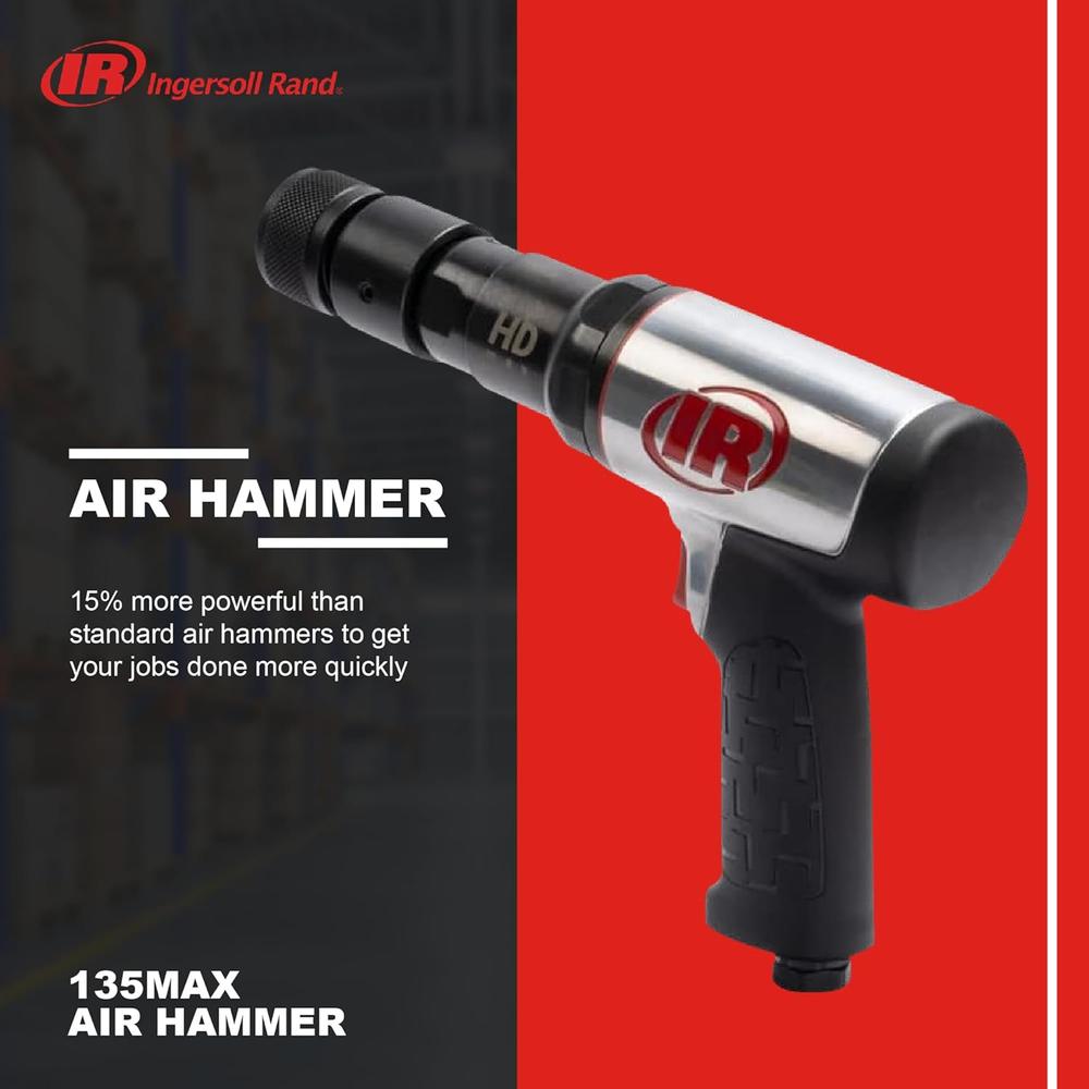 Ingersoll Rand 135MAX .401" SHANK HD AIR HAMMER, 3/4" (19MM) BORE DIAM., 2600 BPM, 3" STROKE