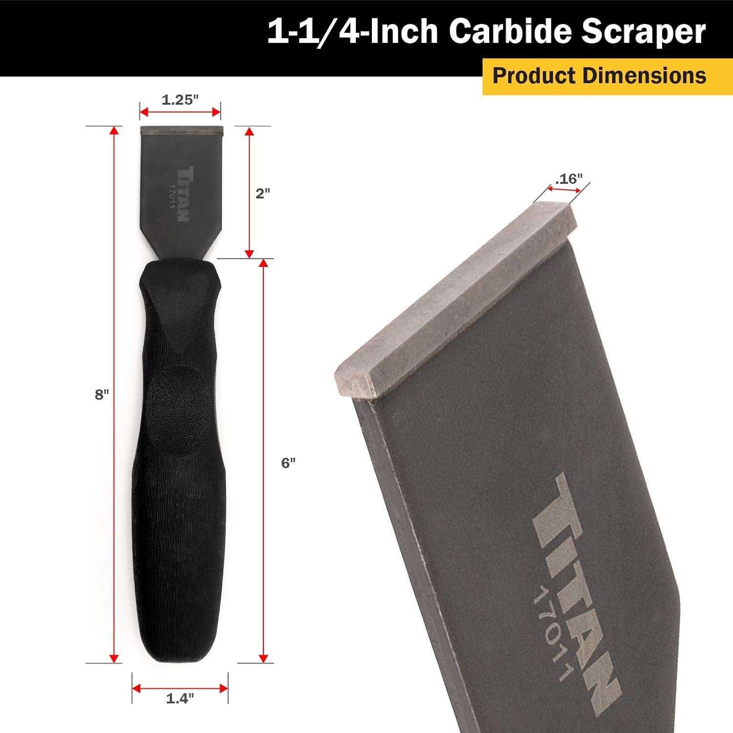Titan Tools 17011 1-1/4 In. Carbide Scraper