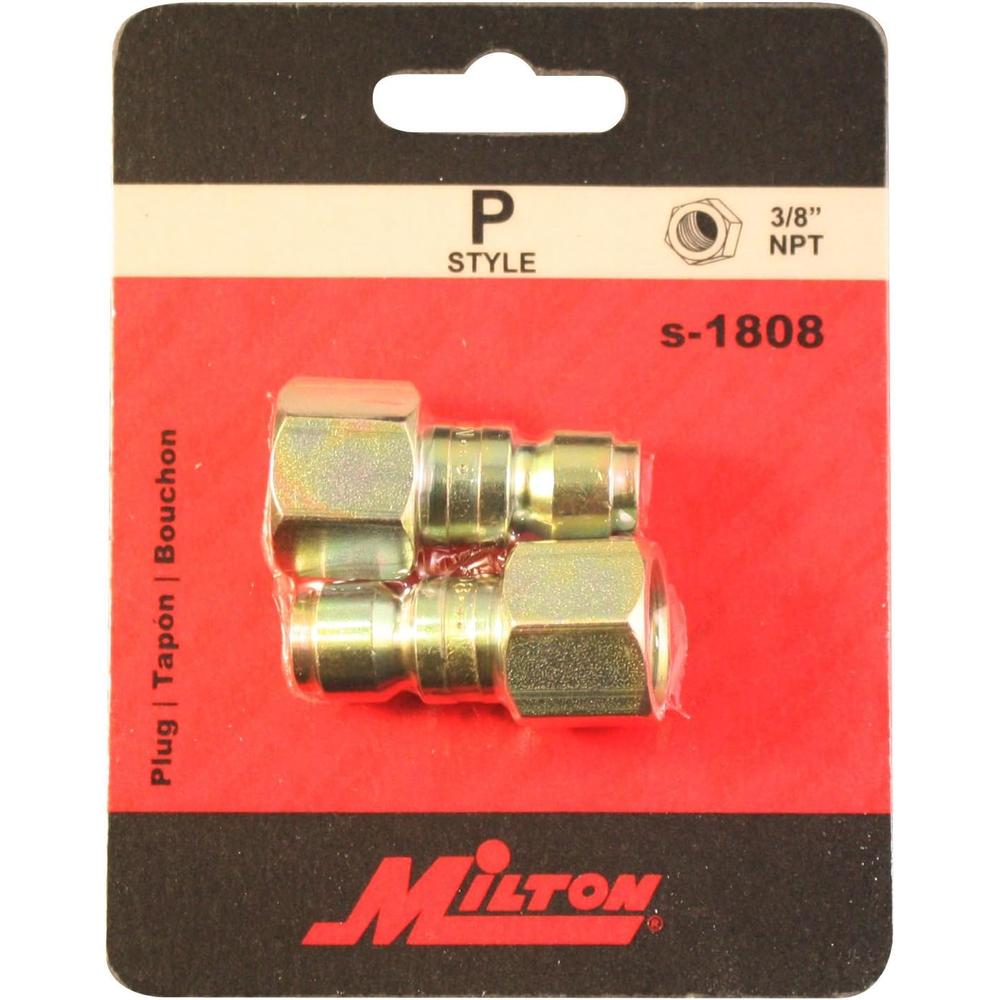 Milton Industries S-1808 3/8" Female Plug P-Style, 2/Cd