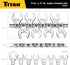 Titan Tools 17678 dimensions diagram showing 11-7/8" rail length, 5-1/4" height, and individual wrench measurements