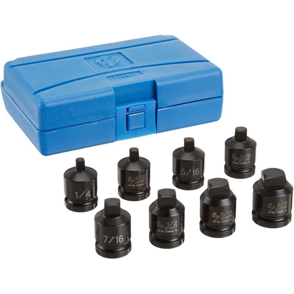 Grey Pneumatic 1308P 1/2" Drive 8 Pc. Pipe Plug Socket Set