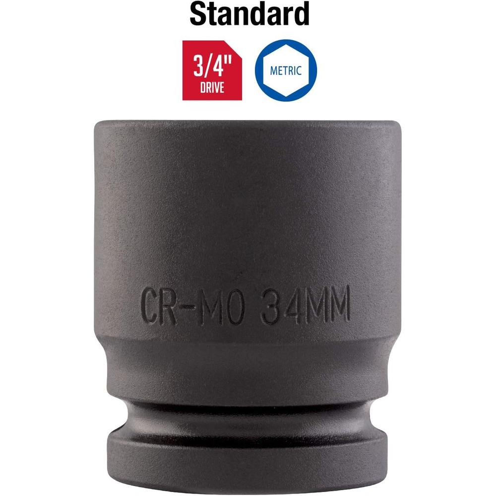 Sunex Tools 434M 3/4 in. Drive 34-mm Impact Socket