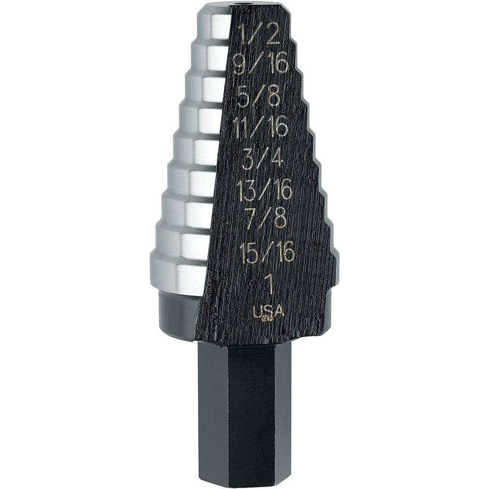 Irwin 10220 Unibit20 9/16-Inch to 1-Inch 1/2-Inch Shank Hole Enlarging Step Drill Bit