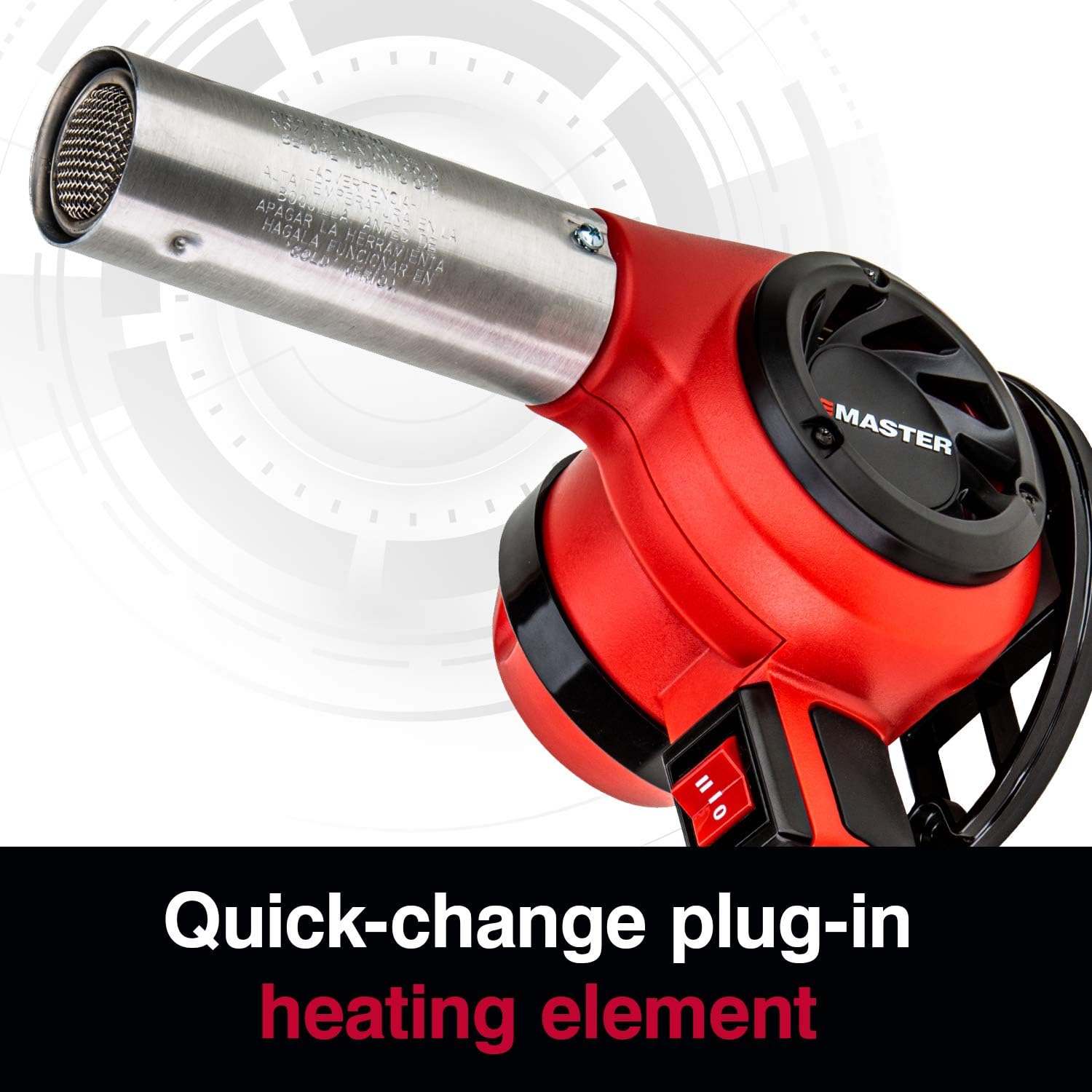 Master Appliance HG-201T MASTER® HG T-SERIES HEAT GUN WITH LIGHTWEIGHT PLASTIC HOUSING, 400°F/204°C, 27 CFM, 120V, 5A, 600W