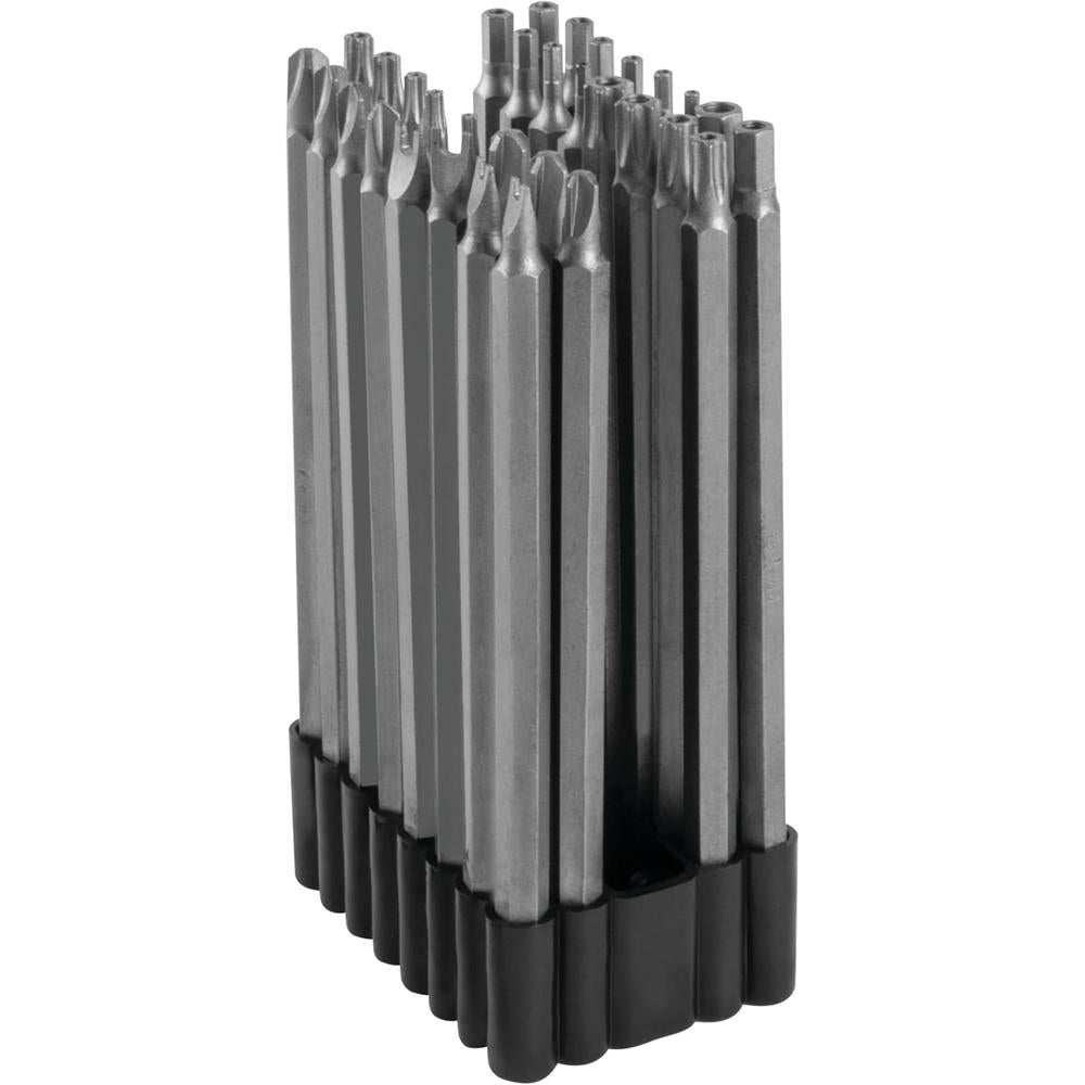 Titan Tools 16533 33-pc 5" Long Security Bit Set, (4) Spanner, (4) Triwing, (3) Torque, (9) Tr Torx, (12) Tr Hex