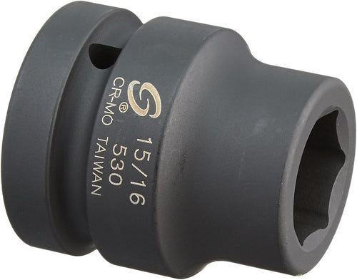 Sunex Tools 530 1" Drive Standard 6 Point Impact Socket 15/16"