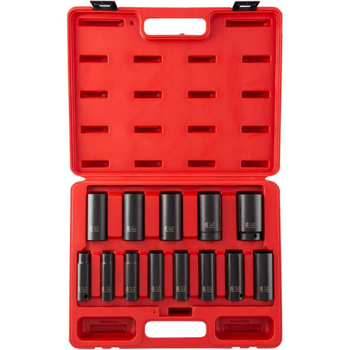 Sunex Tools 2651 1/2" Drive Standard SAE Impact Socket Set, 13 Piece