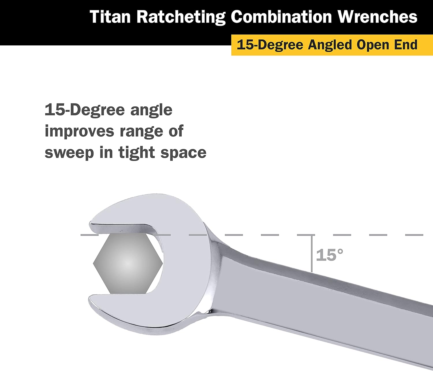 Titan Tools 12513 13 mm 12 pt. Ratcheting Combination  Wrench