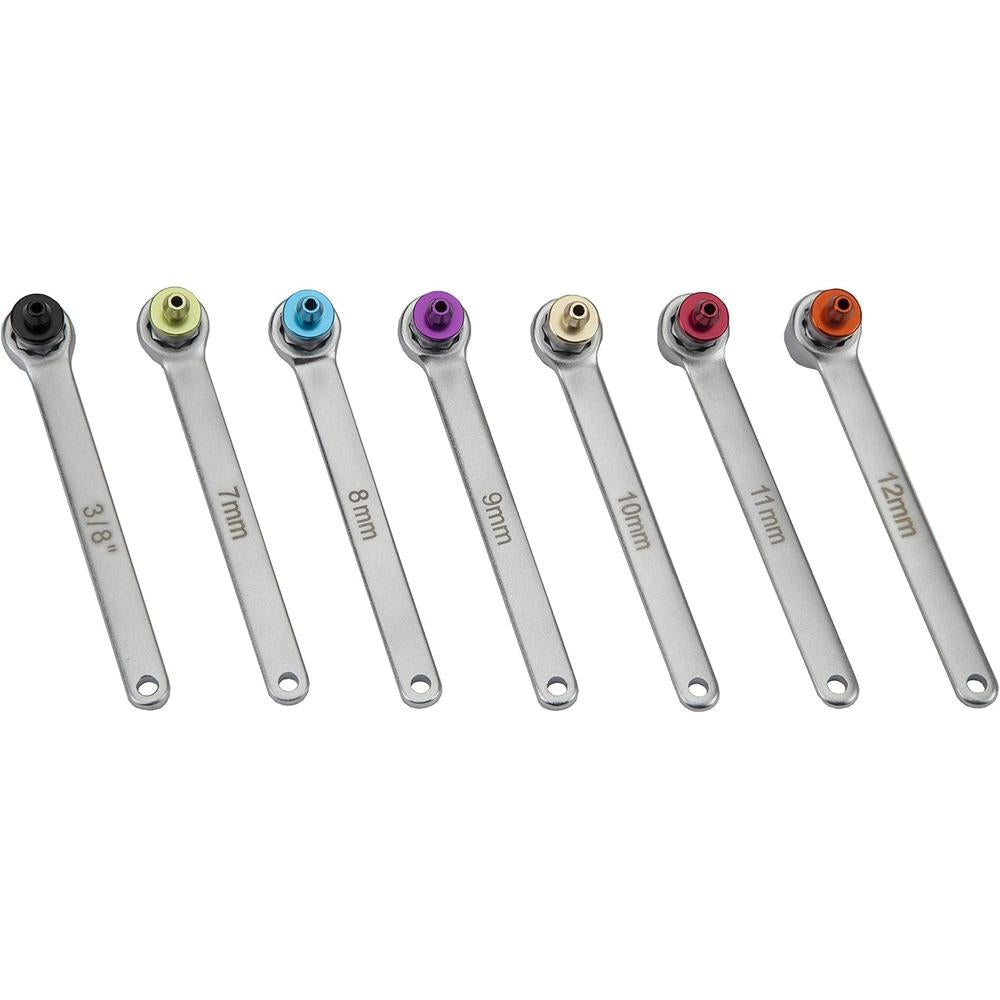 CTA Tools 1945 8-PC BRAKE BLEEDER WRENCH SET WITH SEALING RING, 3/8", 7MM-12MM, SILICONE HOSE