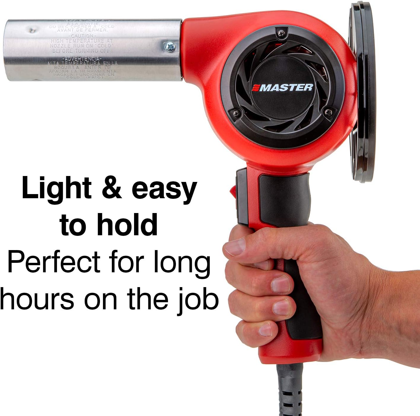 Master Appliance HG-301T MASTER HG T-SERIES HEAT GUN WITH LIGHTWEIGHT PLASTIC HOUSING, 800°F/426°C, 27 CFM, 120V, 12A, 1440W