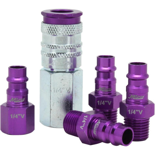 Milton Industries S-305VKIT Kit, 5pc Hi-Flo V Style 1/4"