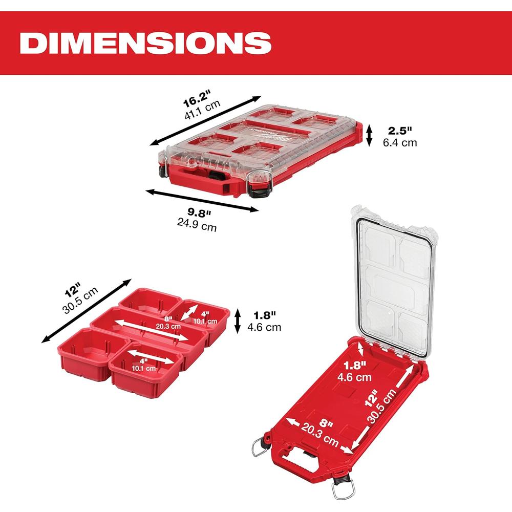 Milwaukee Tool 48-22-8436 PACKOUT™ Organisateur compact à profil bas