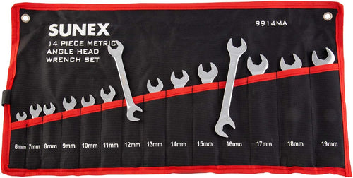 Sunex 9914MA 14 Piece Angle Head Metric Wrench Set (FULL POLISH) CRV