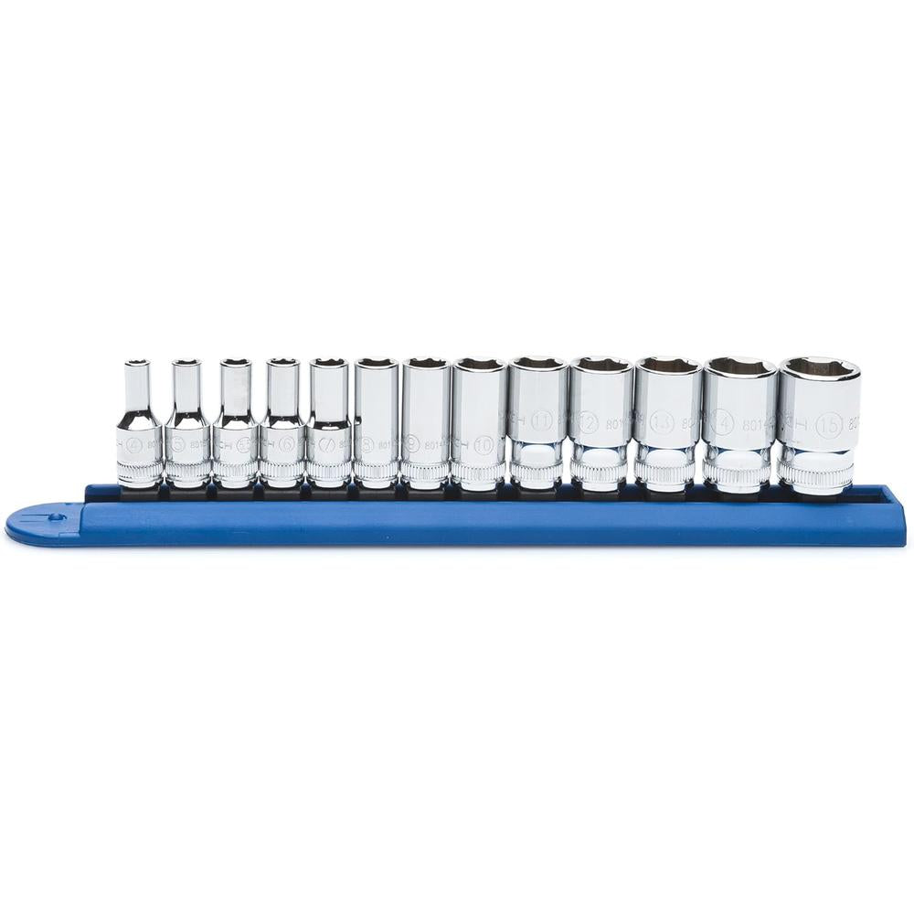 GearWrench 80304S-06 13-Piece 1/4-Inch Drive 6-Point Mid Length Socket Set Metric