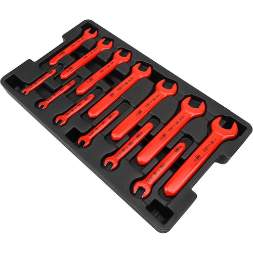 Wiha Tools 20196 13-PC INSULATED OPEN-END WRENCH SET, 8MM TO 24MM, CERTIFIED TO 1000VAC