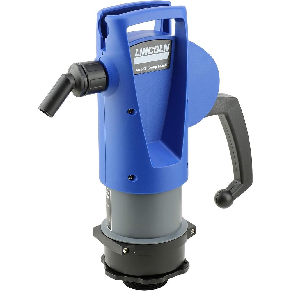 Lincoln 1392 Lever Action Self-Priming DEF Compatible Fluid Transfer Pump With 2 Inch Bung Mounts and Locking Ring to Enable Custom Pump Positioning when Drum Mounting