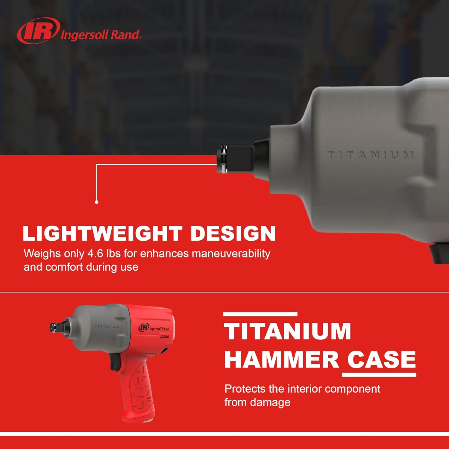 Ingersoll Rand 2235TIMAX-R Clé à chocs 1/2" - Rouge haute visibilité