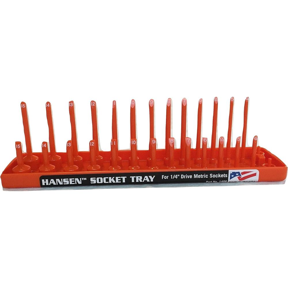 Hansen Global Hansen 1406 Porte-douilles régulières et profondes métriques à entraînement 1/4" - Orange