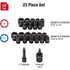 Sunex 1818, 1/4 Inch Drive Master Magnetic Socket Set, 23-Piece, SAE/Metric, 3/16" - 1/2", 5mm-15mm, Cr-Mo Steel, Heavy Duty Storage Case, Includes Universal Joint & 2 Extension