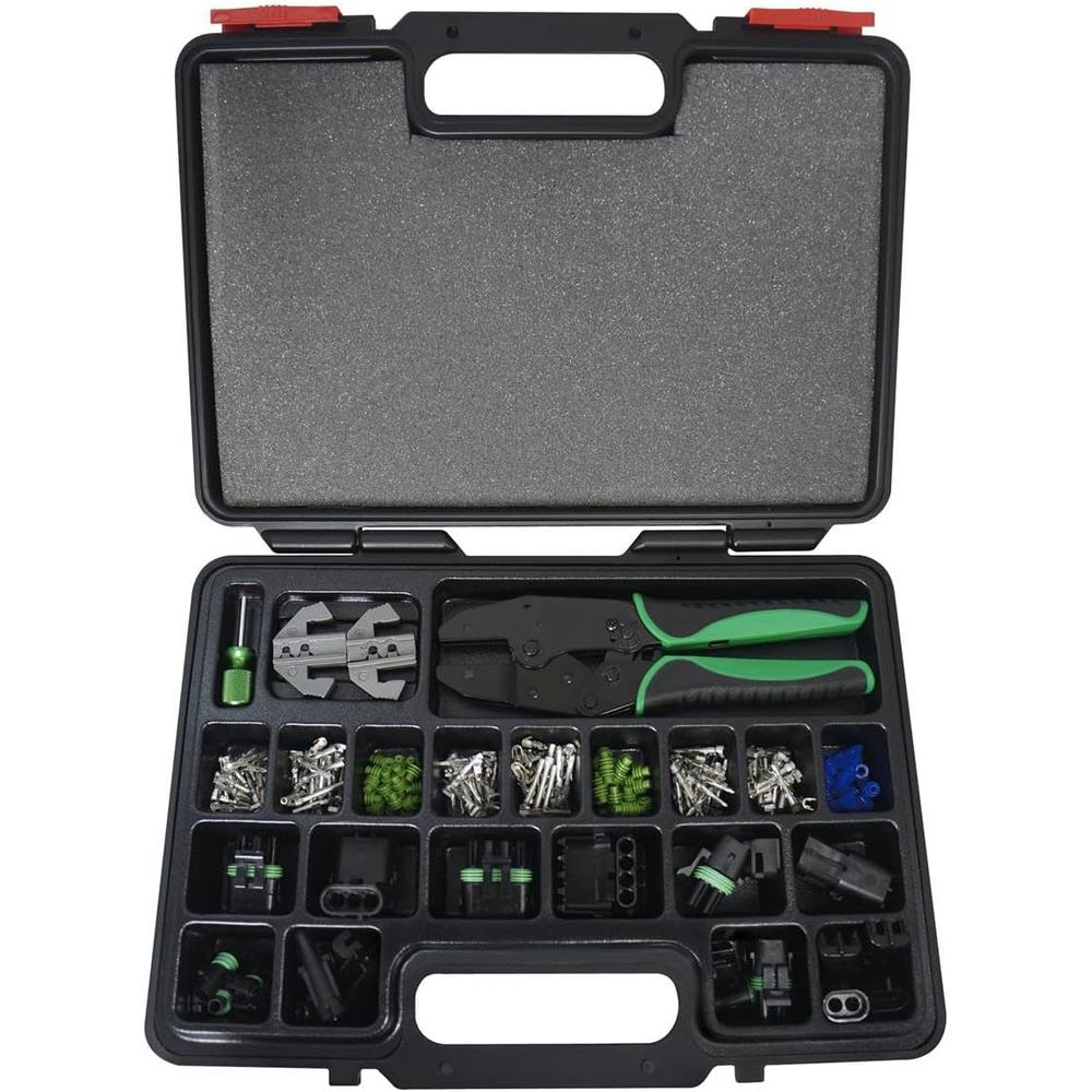 Astro Pneumatic 9478 220-Piece Weather Pack Interchangeable Ratcheting Crimping Tool & Accessory Set