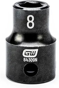 GearWrench 84309N Douille métrique à impact standard à 6 pans, entraînement 3/8", 8 mm