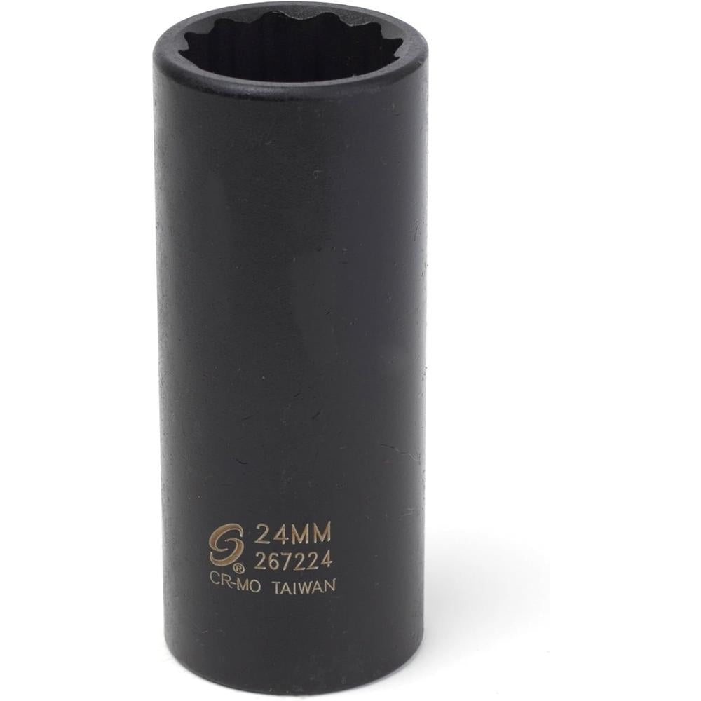 Sunex Tools 267224 1/2 in. Drive 24-mm 12-Point Deep Impact Socket
