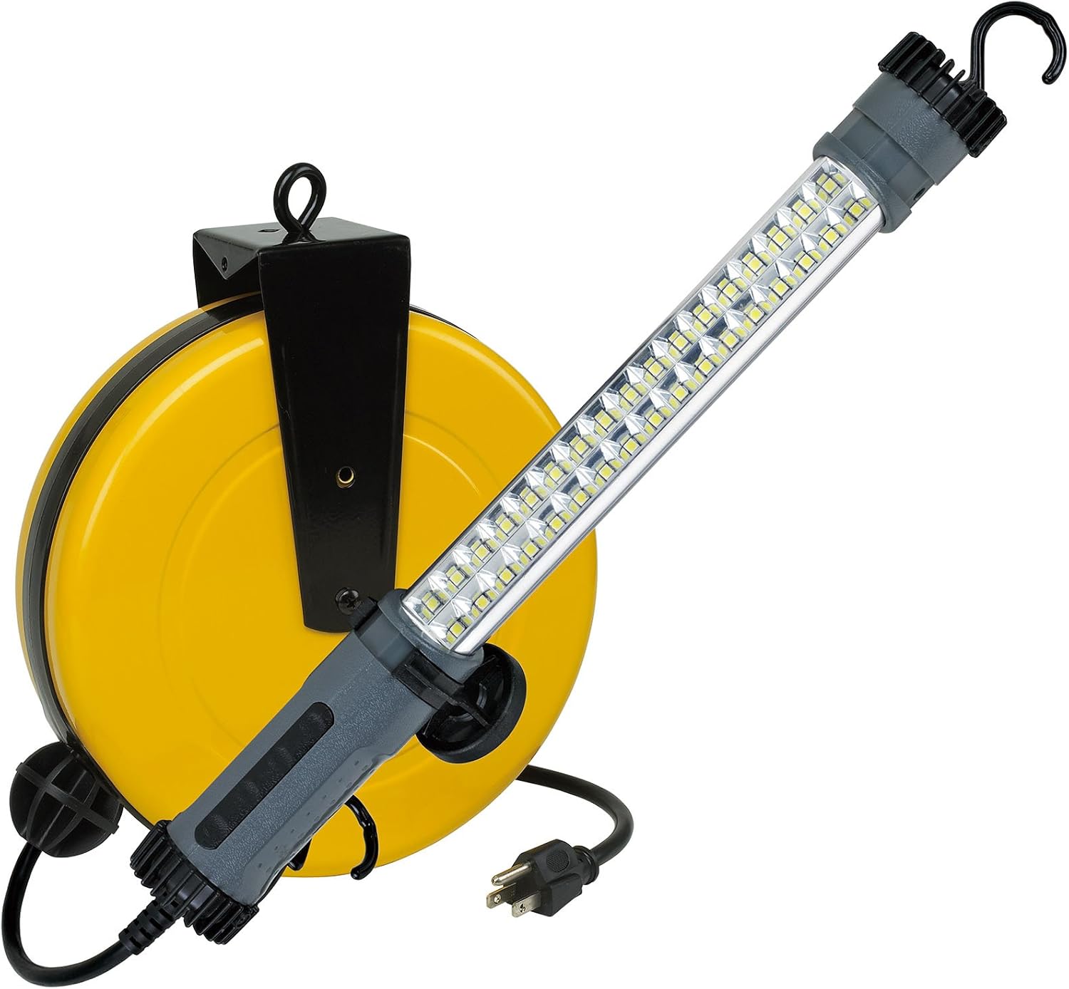 Alert Stamping 5050SM Pro-Lite 34 SMD LED Cord Reel Task Light,Yellow, Grey, Black